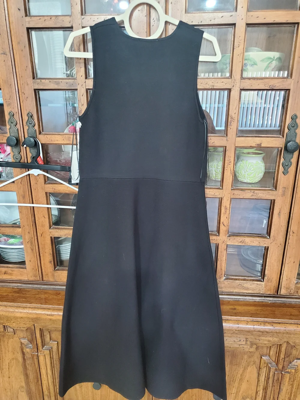 Black Midi Dress with Rhinestone Floral Accents Size Medium